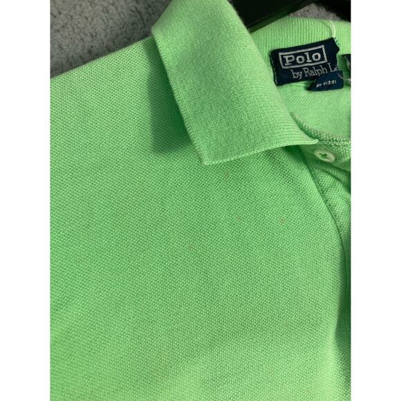 Polo Ralph Lauren Men's Vintage Polo Shirt L Kiwi Lime Green Short Sleeve - Picture 10 of 11